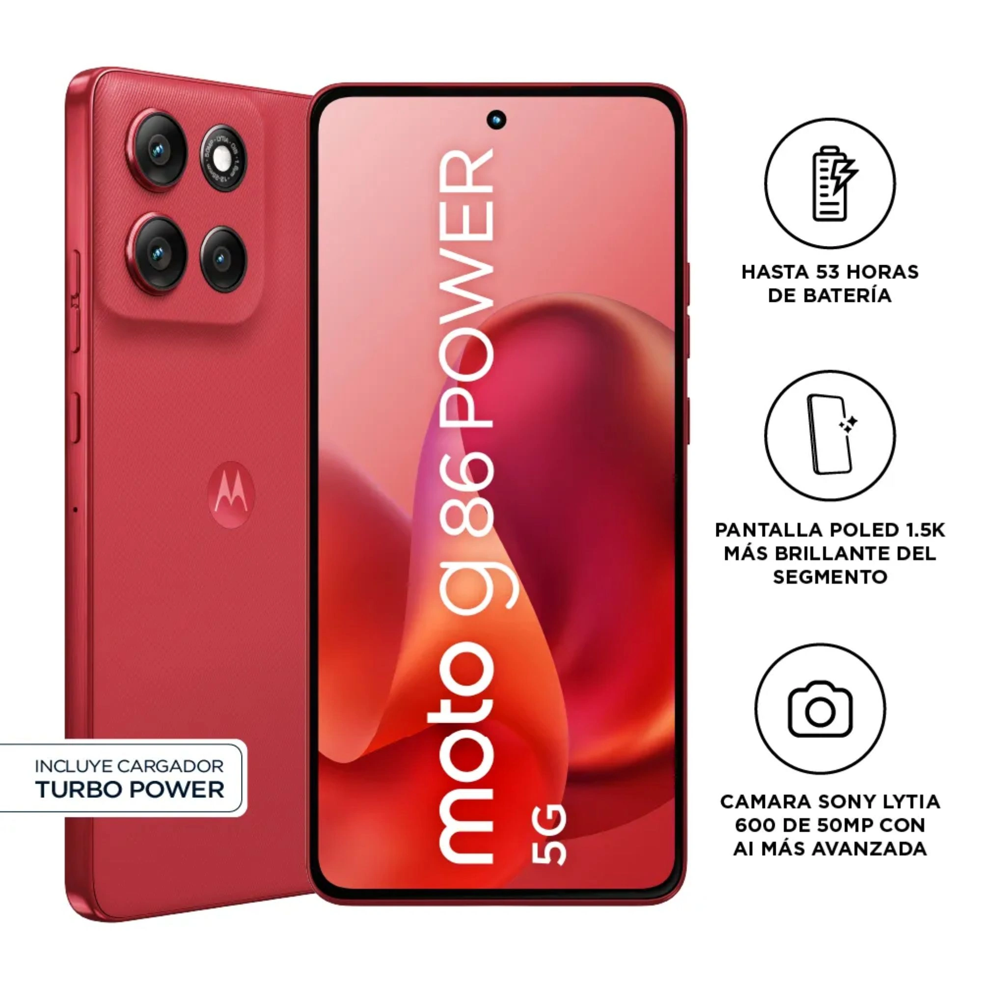 moto-g86-5g-rojo-1 (1) Motorola Moto G86 Power 5G 8RAM 256GB Rojo - Imagen 1